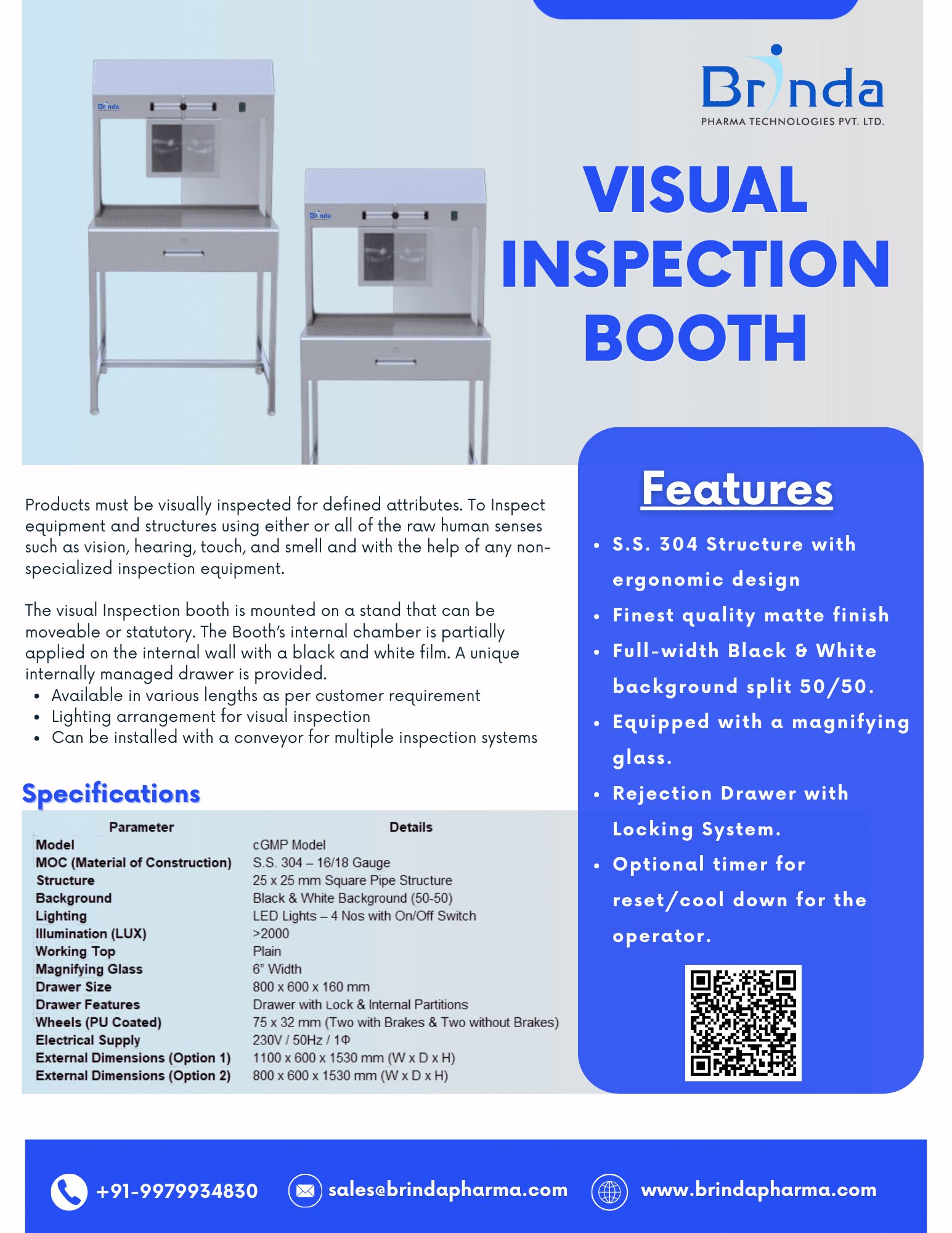 Ensure Precision with Our Visual Inspection Booth